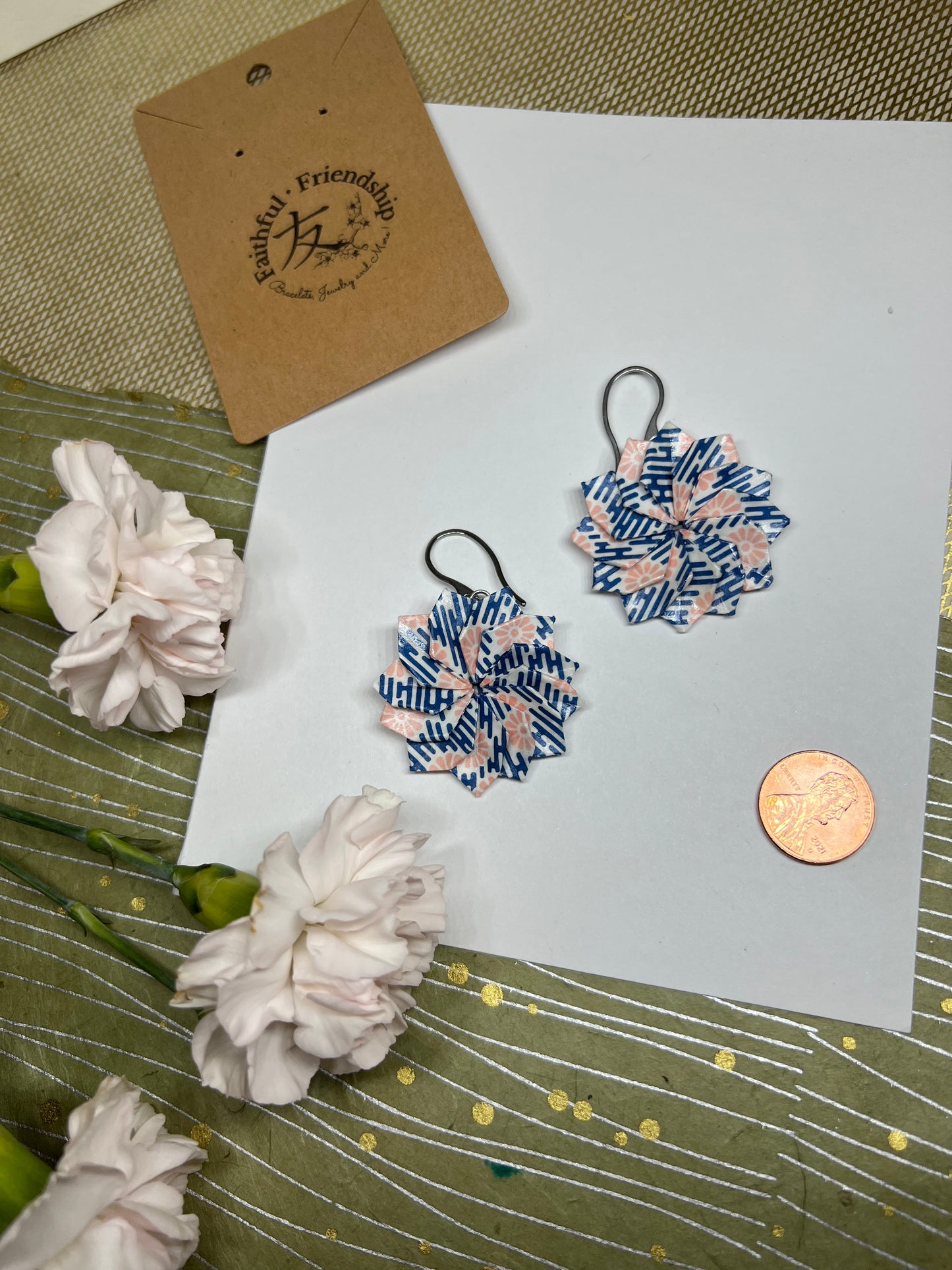 Origami Dahlia earrings